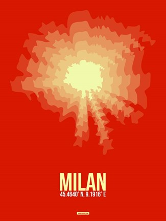 Framed Milan Radiant Map 2 Print