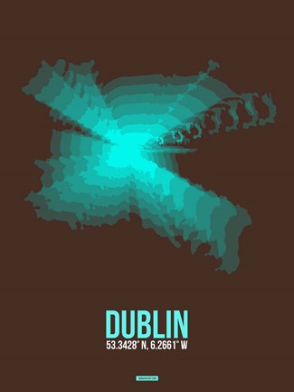 Framed Dublin Radiant Map 2 Print