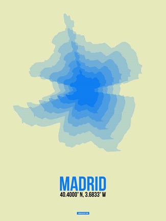 Framed Madrid Radiant Map 1 Print