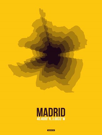 Framed Madrid Radiant Map 3 Print