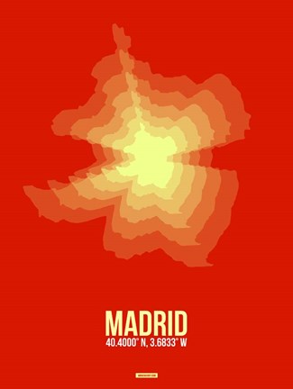 Framed Madrid Radiant Map 4 Print