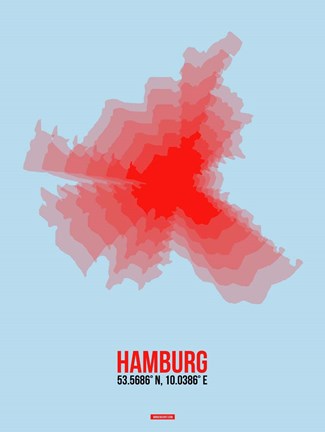 Framed Hamburg Radiant Map 1 Print