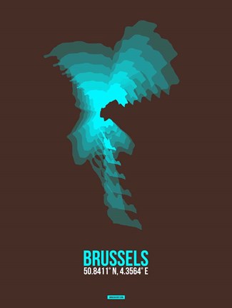 Framed Brussels Radiant Map 1 Print