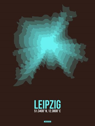 Framed Leipzig Radiant Map 2 Print