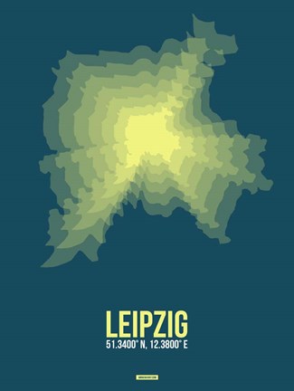 Framed Leipzig Radiant Map 3 Print