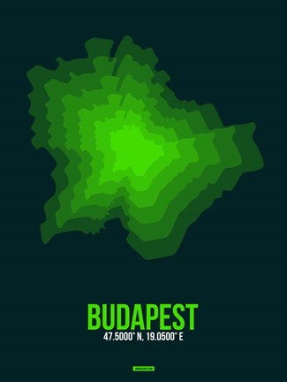 Framed Budapest Radiant Map 2 Print