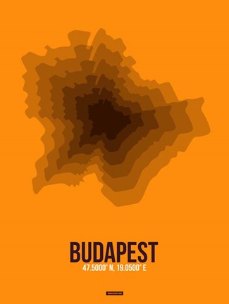 Framed Budapest Radiant Map 4 Print