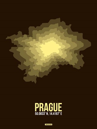 Framed Prague Radiant Map 1 Print
