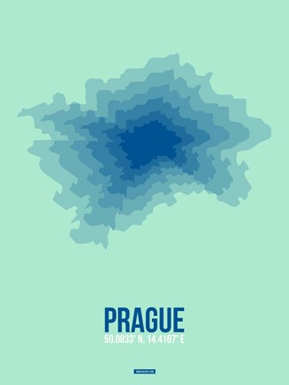 Framed Prague Radiant Map 4 Print