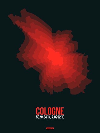 Framed Cologne Radiant Map 1 Print