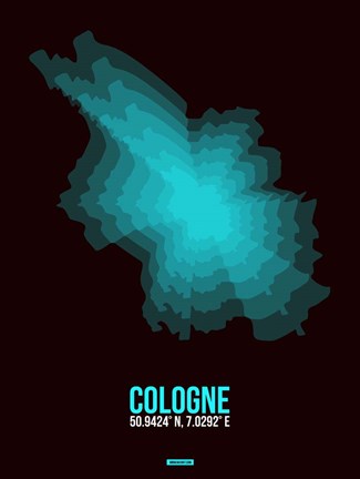 Framed Cologne Radiant Map 2 Print