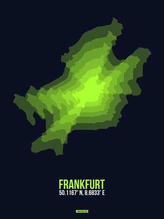 Framed Frankfurt Radiant Map 2 Print