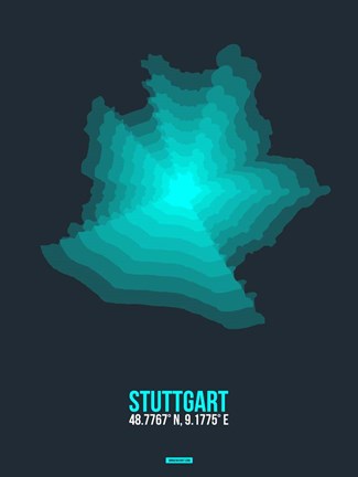 Framed Stuttgart Radiant Map 1 Print