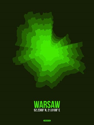 Framed Warsaw Radiant Map 2 Print