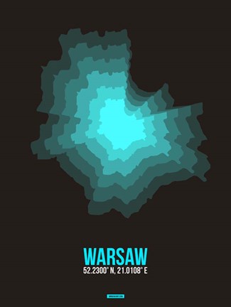 Framed Warsaw Radiant Map 3 Print