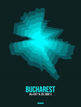 Framed Bucharest Radiant Map 3 Print