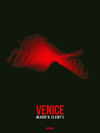 Framed Venice Radiant Map 3 Print