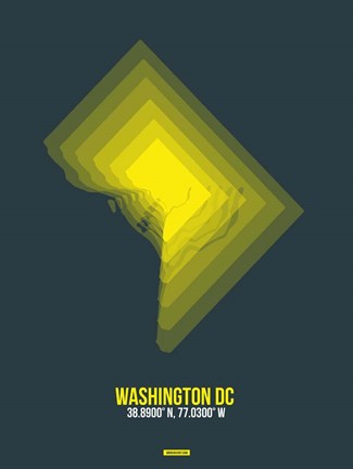 Framed Washington DC Radiant Map 4 Print