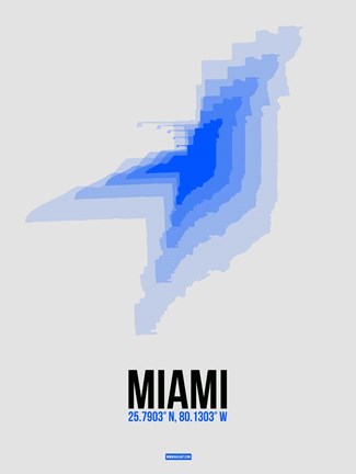 Framed Miami Radiant Map 2 Print