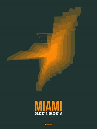 Framed Miami Radiant Map 4 Print