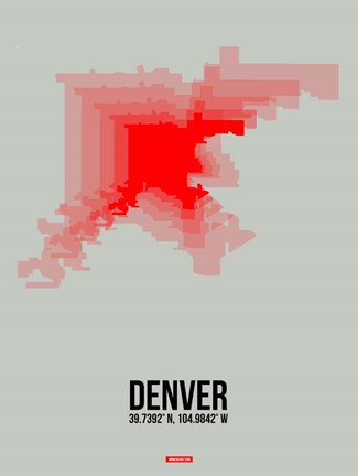 Framed Denver Radiant Map 1 Print