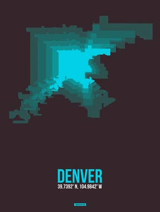 Framed Denver Radiant Map 4 Print