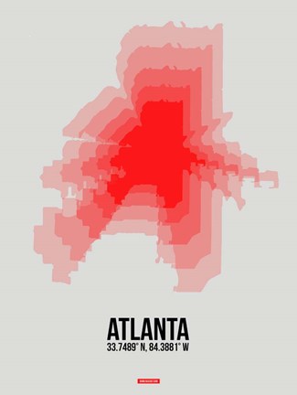 Framed Atlanta Radiant Map 1 Print