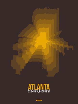 Framed Atlanta Radiant Map 4 Print