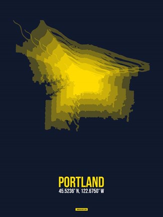 Framed Portland Radiant Map 4 Print