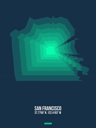 Framed San Francisco Radiant Map 2 Print