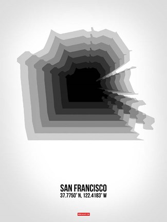 Framed San Francisco Radiant Map 4 Print