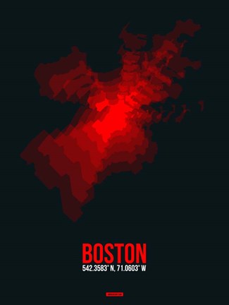 Framed Boston Radiant Map 1 Print