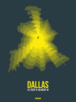 Framed Dallas Radiant Map 1 Print