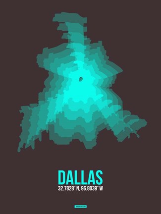 Framed Dallas Radiant Map 2 Print
