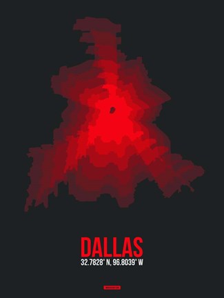 Framed Dallas Radiant Map 3 Print