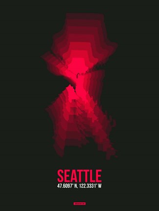 Framed Seattle Radiant Map 4 Print