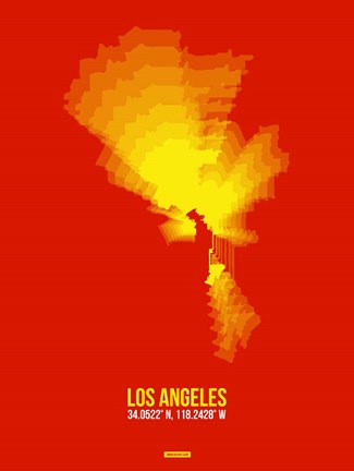 Framed Los Angeles Radiant Map 5 Print