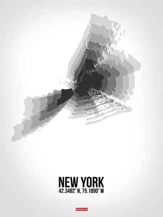 Framed New York Radiant Map 4 Print