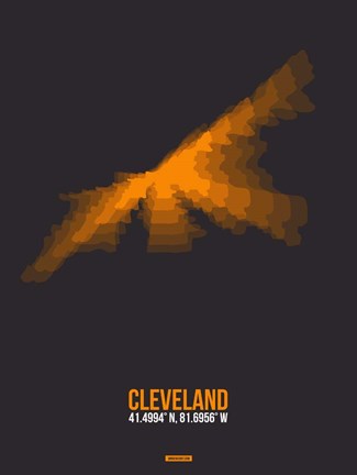 Framed Cleveland Radiant Map 3 Print
