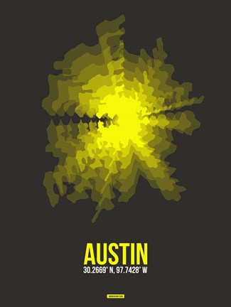 Framed Austin Radiant Map 3 Print