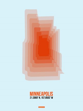 Framed Minneapolis Radiant Map 1 Print