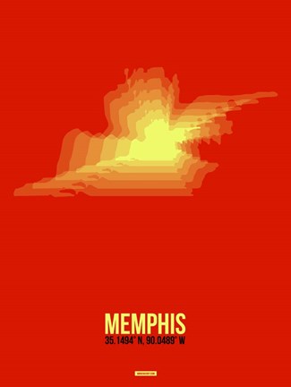 Framed Memphis Radiant Map 4 Print