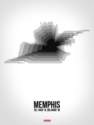 Framed Memphis Radiant Map 5 Print