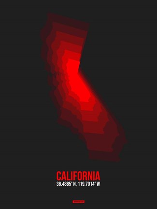 Framed California Radiant Map 1 Print