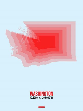 Framed Washington Radiant Map 2 Print