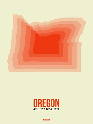 Framed Oregon Radiant Map 2 Print