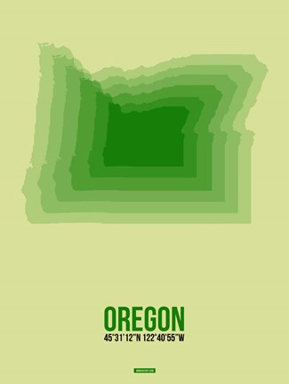 Framed Oregon Radiant Map 3 Print