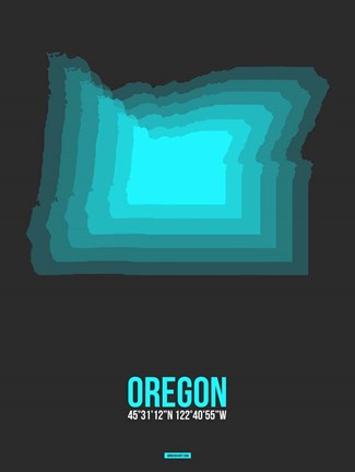 Framed Oregon Radiant Map 5 Print