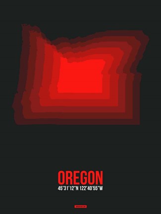 Framed Oregon Radiant Map 6 Print