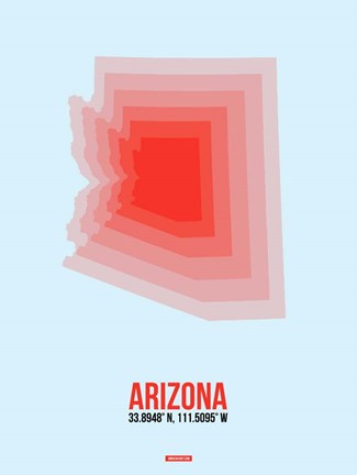 Framed Arizona Radiant Map 2A Print